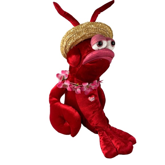 Vintage Lobster Caribbean Island Vacation Animated Singing Dancing DanDee Plush - Picture 7 of 15